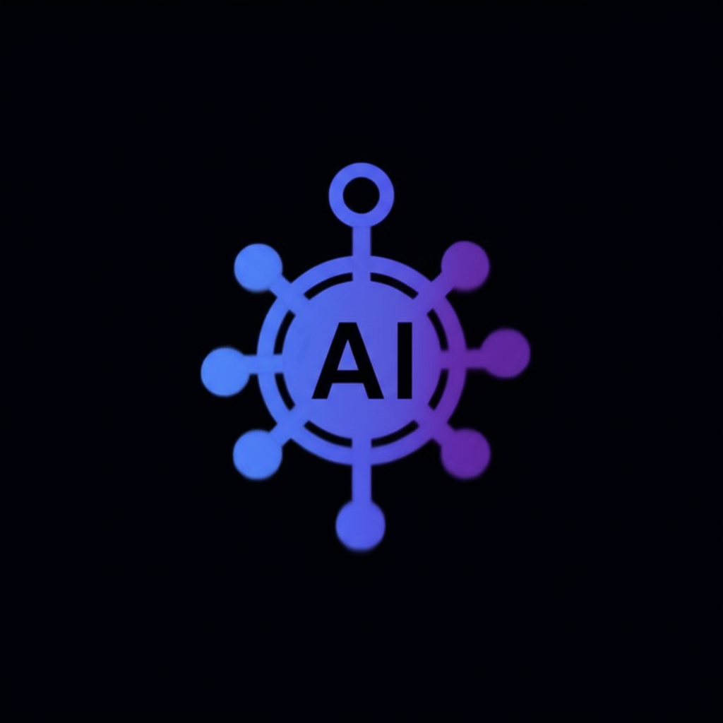 AI-løsninger og chatbot ikon – neon glass stil