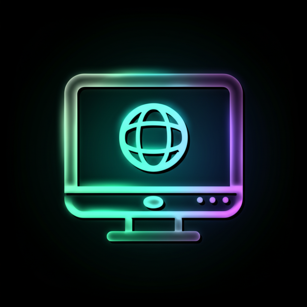 Nettsidelaging ikon – neon glass stil