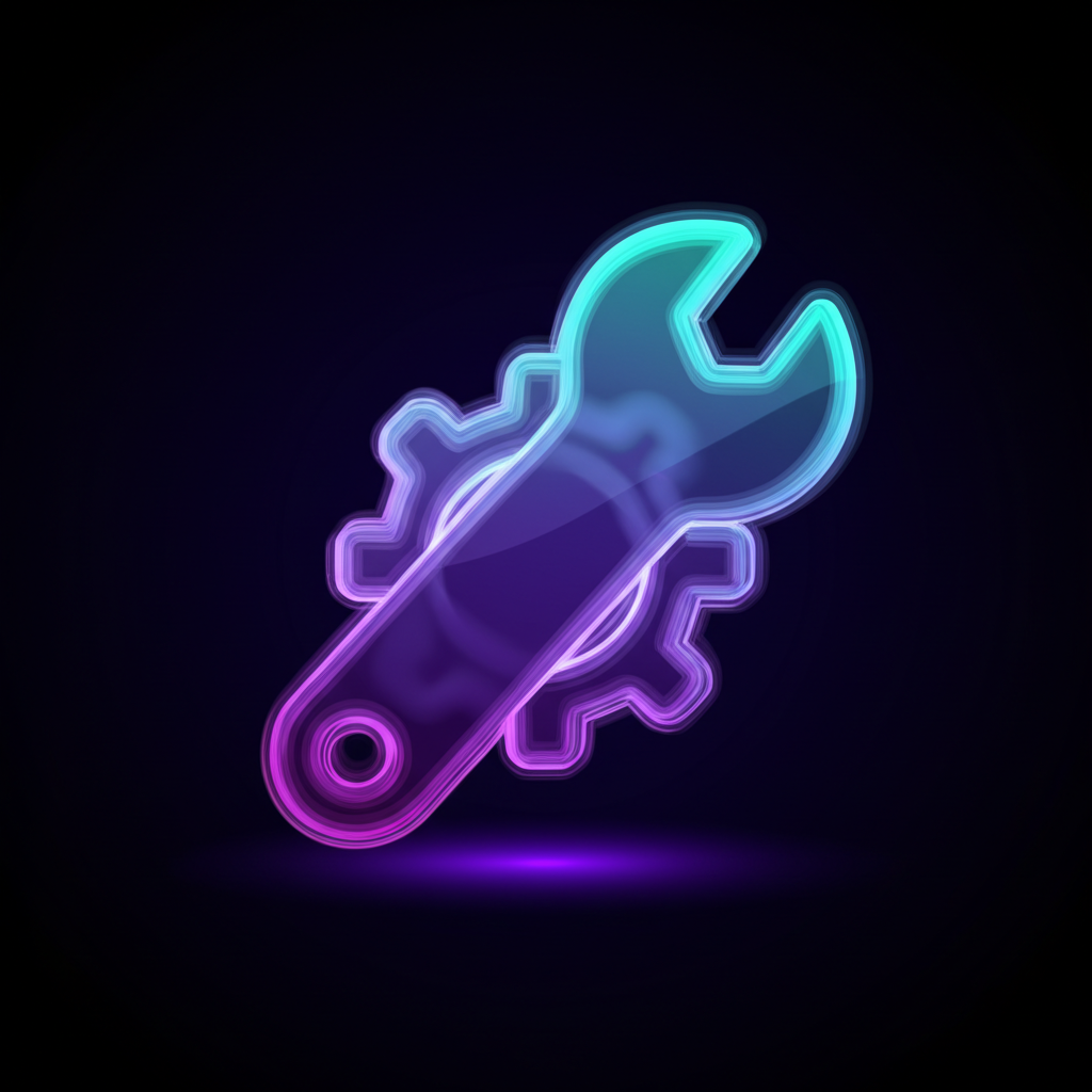 Vedlikeholdsavtaler ikon – neon glass stil