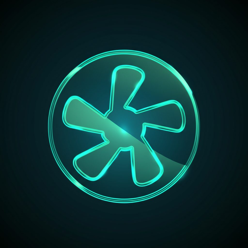Ventilasjonsrens ikon – neon glass stil