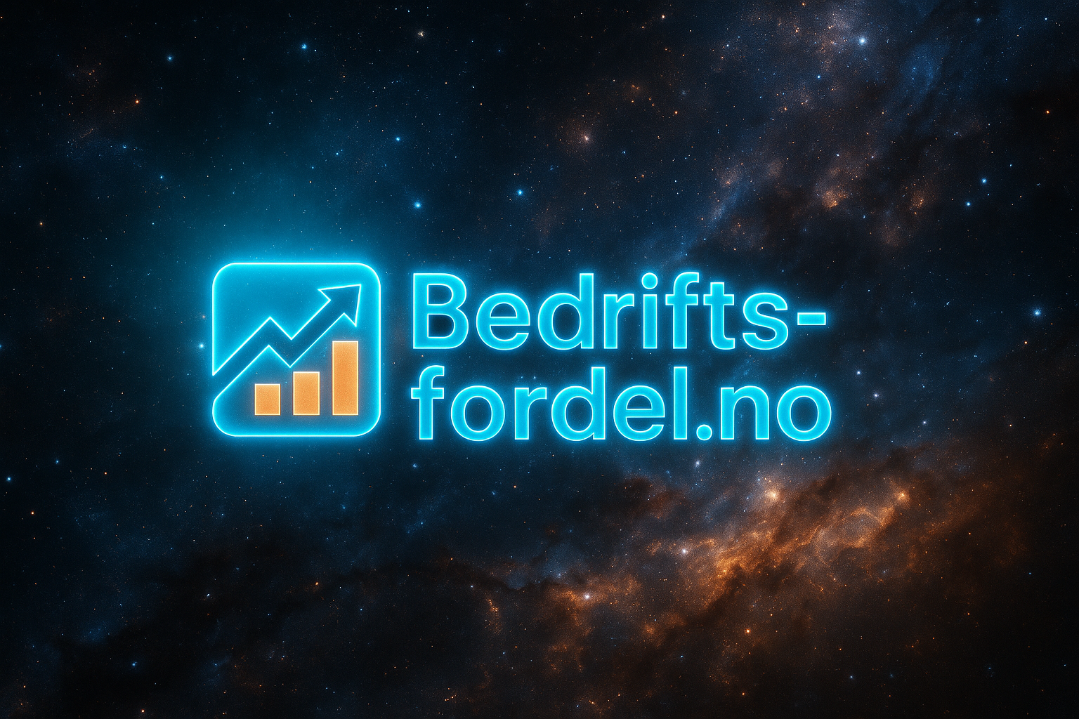 Bedriftsfordel.no – neonlogo i verdensrommet